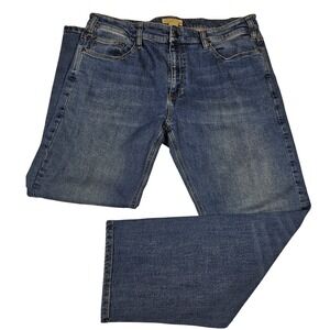 Orvis Mens Straight Leg Jeans Medium Wash Denim Blue 38x30 Classic Fit